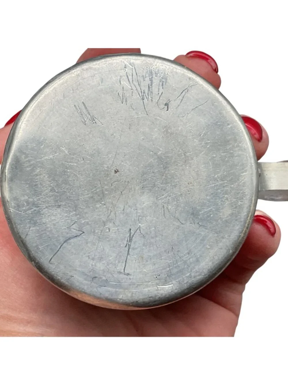 Vtg Childs Aluminum Nursery Rhyme Cup With Handle - 
